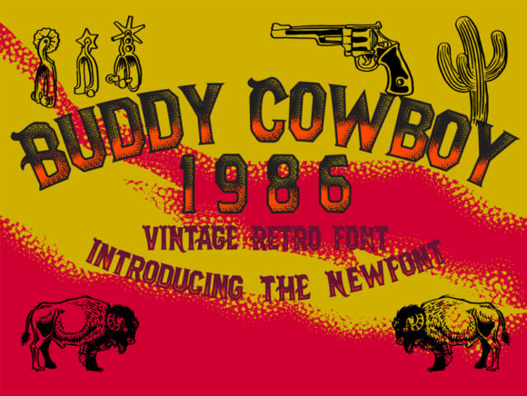 Buddy Cowboy 1986 Bold Display Font for Creative Campaigns