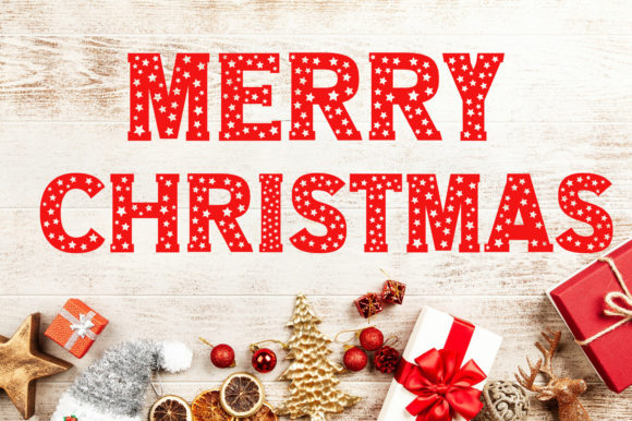 Christmas Stars Font for Festive Editorial Design