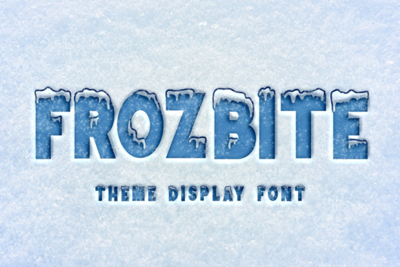 Frozbite: A Bold Display Font for Winter-Themed Designs
