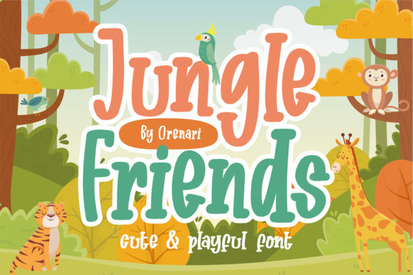 Jungle Friends Display Font for Editorial Design