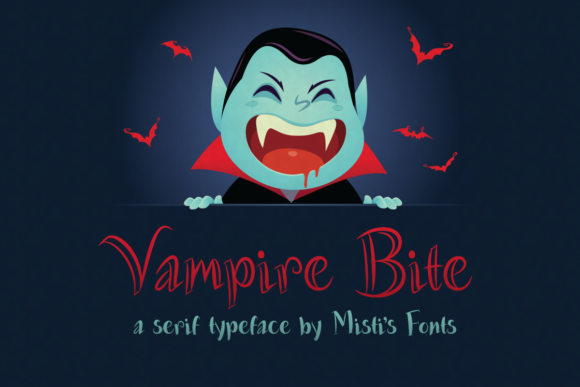 Vampire Bite Font for Spooky Halloween Designs